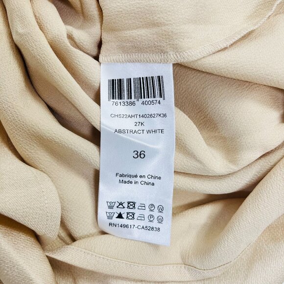 NWOT SEE BY CHLOÉ Tie-Neck Twill Blouse Khaki Size 36/4 Long Sleeves Ruffles - Picture 10 of 13